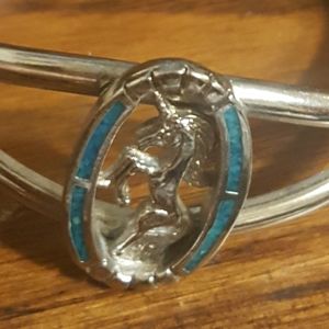 Silver and turquoise Unicorn bracelet